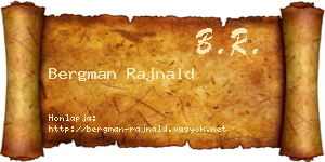Bergman Rajnald névjegykártya